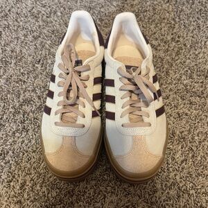 adidas Cream and Brown Platform Sneakers